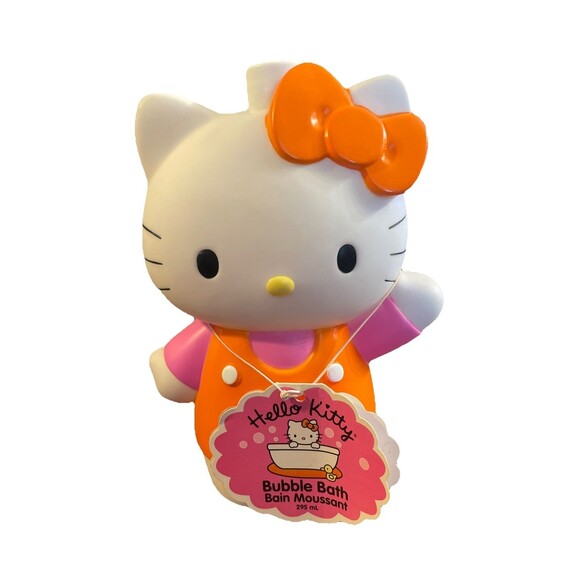 Vintage Hello Kitty Bubble Bath Decanter Pink Orange Plastic 7.75” Tall 2001 - Picture 1 of 6